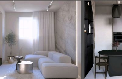 Apartamento em edifício histórico à venda Lubiechowo, Zachodniopomorskie,, Salon i kuchnia - projekt aranżacji 