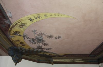 Mansão histórica à venda Faido, Ticino, affresco sala da pranzo restaurato